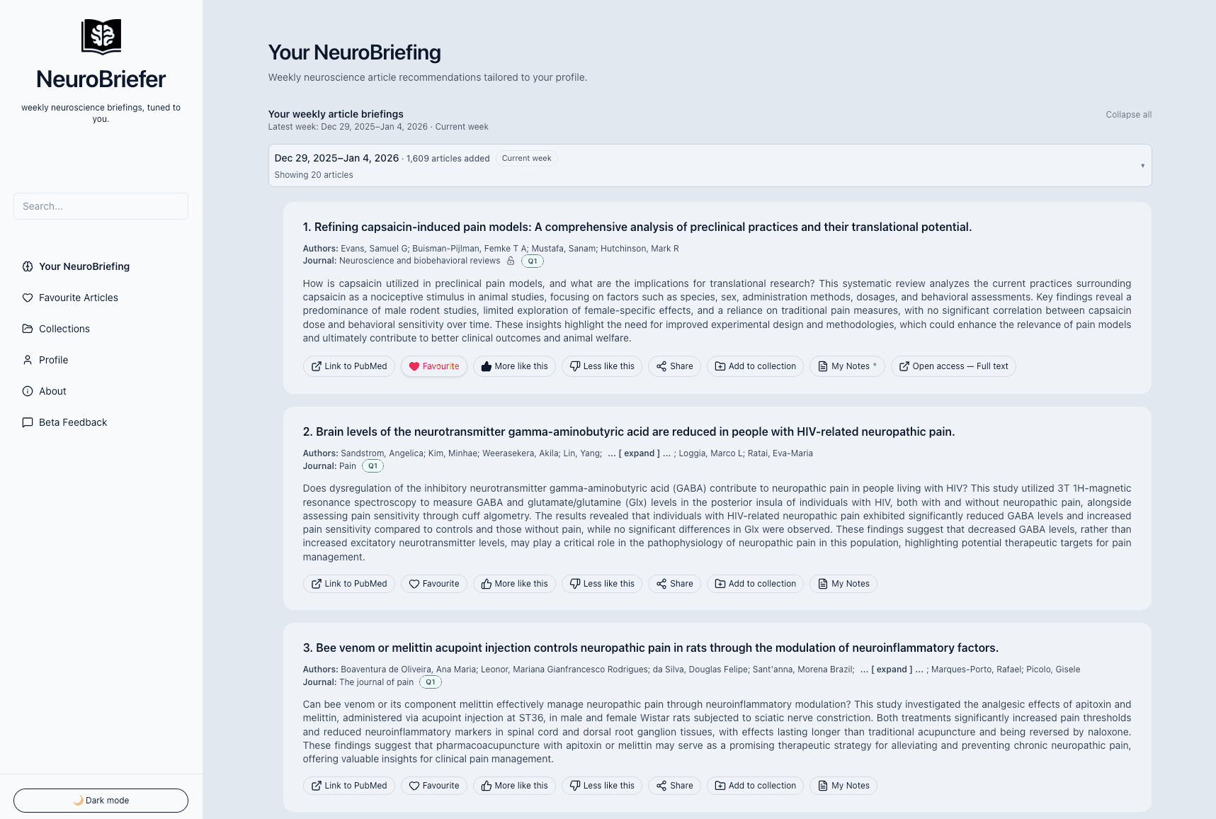 Dashboard screenshot